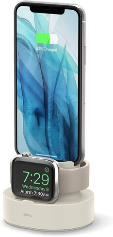 elago 2 in 1 Charging Station for Apple Products Compatible with AirPods 2/1, Apple Watch Series 10/9/8/7/6/5/4/3/2/1/SE, iPhone [Original Cables Required] in Saudi Arabia