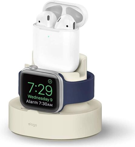 elago 2 in 1 Charging Station for Apple Products Compatible with AirPods 2/1, Apple Watch Series 10/9/8/7/6/5/4/3/2/1/SE, iPhone [Original Cables Required] in Saudi Arabia