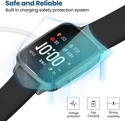 RuenTech Compatible with Togala P99/Jugeman P99/Motast P99/CASCHO P98/QCOQ P98 Smart Watch Charger, 3.3FT Replacement Charging Cable for P99 P98 Smart Watch Charger (Black&Black) in Kuwait