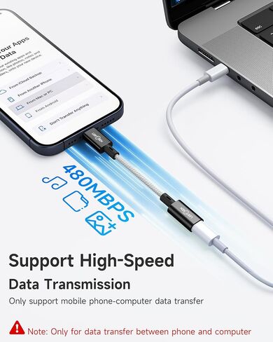 محول Lightning إلى USB C (عبوتان) يدعم الشحن السريع ومزامنة البيانات، محول Lightning أنثى إلى USB C ذكر كابل محول شاحن من النوع C لهاتف iPhone 16 15 Pro Max Plus، iPad، وليس للصوت/OTG in Saudi Arabia