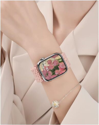 Braided Solo Loop Breathable Watch Band Compatible with Apple Watch Band 38mm 40mm 41mm 42mm 44mm 45mm 49mm,Stretchy Sport Strap for iWatch Series Ultra 8 7 6 5 4 3 2 1 SE Women Men in Saudi Arabia