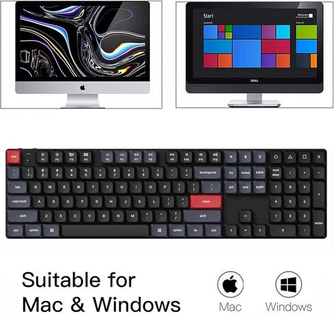 Keychron K5 Pro Wireless QMK/VIA Custom Mechanical Keyboard, 100% Full Size Layout 108 Key Programmable, Ultra-Slim White Backlit Low Profile Gateron Red Switch Bluetooth/Wired for Mac Windows Linux in Kuwait
