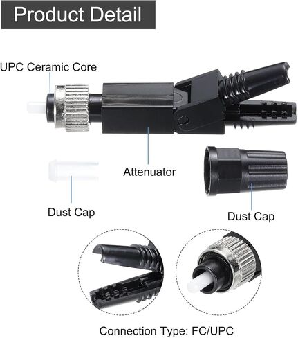 MECCANIXITY FC UPC Fiber Optic Quick Connector, Single Mode Fiber Cable Quick Connector FC Fast Connectors Adapter for CATV Network, Pack of 5 in Saudi Arabia