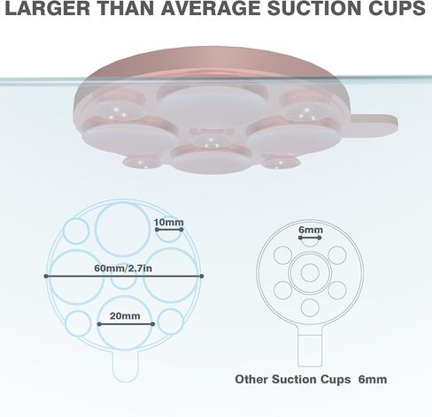 Magnetic Suction Cup Phone Mount [20mm Big Suction Cup], Silicone Suction Phone Holder with Metal Ring for iPhone Galaxy All Phones, Hands-Free Mirror Phone Holder for TikTok Videos and Selfies, Black in Saudi Arabia