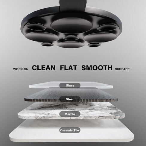 Magnetic Suction Cup Phone Mount [20mm Big Suction Cup], Silicone Suction Phone Holder with Metal Ring for iPhone Galaxy All Phones, Hands-Free Mirror Phone Holder for TikTok Videos and Selfies, Black in Saudi Arabia