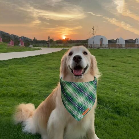 Christmas Dog Bandanas Plaid Dog Scarf Bib Xmas Classic Red Green Christmas Plaid Dogs Bandanas for Medium Large Dogs Boy and Girl Pets (Christmas-1, X-Large) in Saudi Arabia