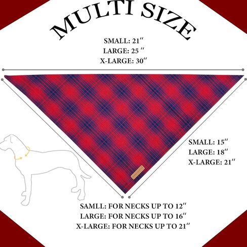 Christmas Dog Bandanas Plaid Dog Scarf Bib Xmas Classic Red Green Christmas Plaid Dogs Bandanas for Medium Large Dogs Boy and Girl Pets (Christmas-1, X-Large) in Saudi Arabia