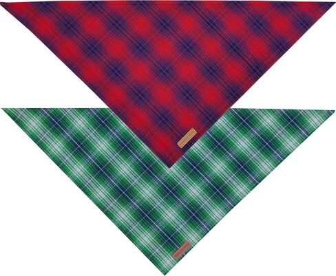 Christmas Dog Bandanas Plaid Dog Scarf Bib Xmas Classic Red Green Christmas Plaid Dogs Bandanas for Medium Large Dogs Boy and Girl Pets (Christmas-1, X-Large) in Saudi Arabia