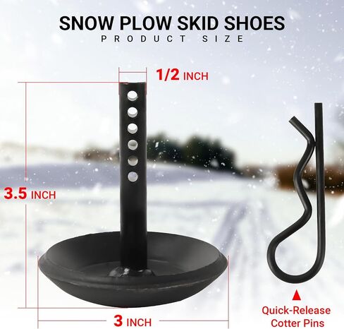 (عبوتان) أحذية تزلج بديلة لمحراث الثلج - تستبدل الجزء ATV UTV Polaris K-Plough Nos 2205071 و2208864 - قاعدة مقاومة للانزلاق من الفولاذ الصلب - مع دبابيس كوتر سريعة التحرير in Kuwait