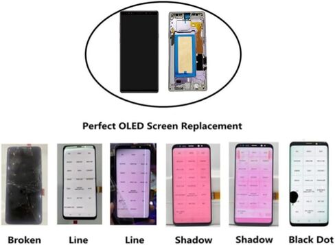 استبدال مجموعة شاشة العرض LCD Galaxy Note9 لشاشة التحويل الرقمي التي تعمل باللمس Samsung Galaxy Note9 مع مجموعة أدوات الإطار SM-N960U N960F بدون بصمة الإصبع (أرجواني لافندر) in Kuwait