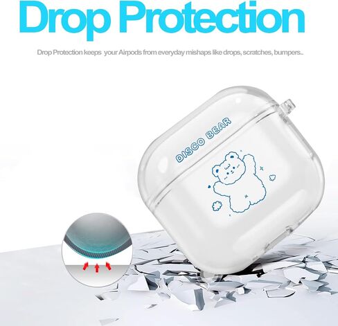 Compatible AirPods 4th Generation Clear Case, Soft TPU Airpods 4 Case with Keychain, Shockproof Protective Wireless Charging Cover for Apple AirPods 4 Gen Case Women Men (Duck&Flower) in Saudi Arabia