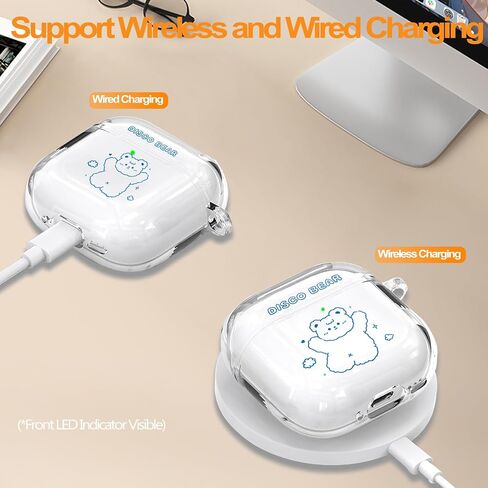 Compatible AirPods 4th Generation Clear Case, Soft TPU Airpods 4 Case with Keychain, Shockproof Protective Wireless Charging Cover for Apple AirPods 4 Gen Case Women Men (Duck&Flower) in Saudi Arabia