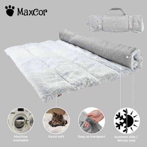 Small Rectangular Anthracite Dog and Cat Bed - Relieves and Preserves Joints - Reversible Summer/Winter mat and Easy to Carry - Machine Washable and Does Not Deform in Saudi Arabia