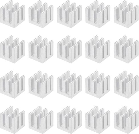 Uxcell 15x15x8mm مشعات إلكترونية ذاتية اللصق من الألومنيوم لـ IC، MOS 20 قطعة in Kuwait