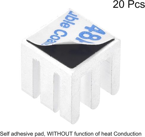 Uxcell 15x15x8mm مشعات إلكترونية ذاتية اللصق من الألومنيوم لـ IC، MOS 20 قطعة in Kuwait