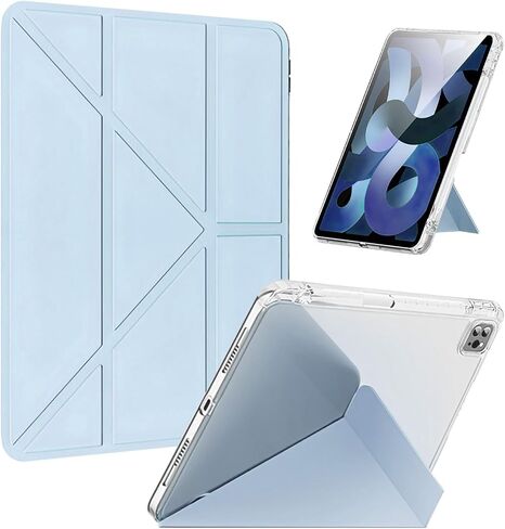 for iPad Pro 11" & iPad Air 10.9" Case with Pencil Holder - Folding Folio Stand Case for iPad Air 6 & 5 & 4 (2024-2020), 2022-2018 iPad Pro (1st-4th Gen) Origami Case - Exquisite Black in Saudi Arabia