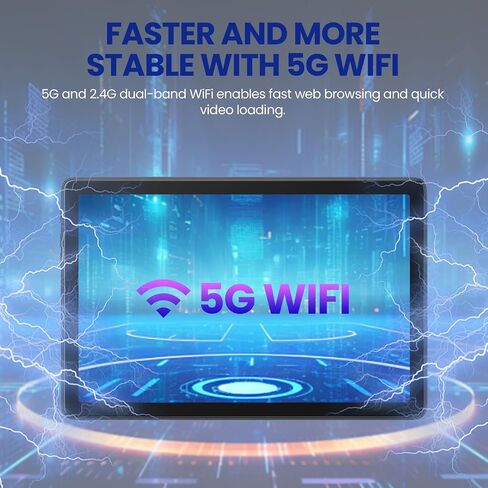 2025 Latest Android 14 Tablet 4G Cellular, 5G WIFI Tablet 14GB RAM(8GB+6GB)+128GB ROM+1TB Expandable, Tablet 10.1 Inch Incell Screen, 2 in 1 Tablet Octa-Core 7000mAh Battery, Bluetooth/GPS/13MP+8MP in Kuwait