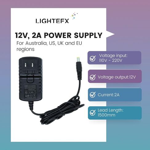 | 12v, 2A Power Supply 12V illuminators and StarEFX™ Modular Panels | Star Projector | Night Lights | Light Panel Sky | for Starlight Ceiling Panels in Saudi Arabia