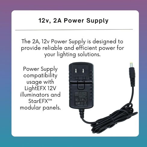 | 12v, 2A Power Supply 12V illuminators and StarEFX™ Modular Panels | Star Projector | Night Lights | Light Panel Sky | for Starlight Ceiling Panels in Saudi Arabia
