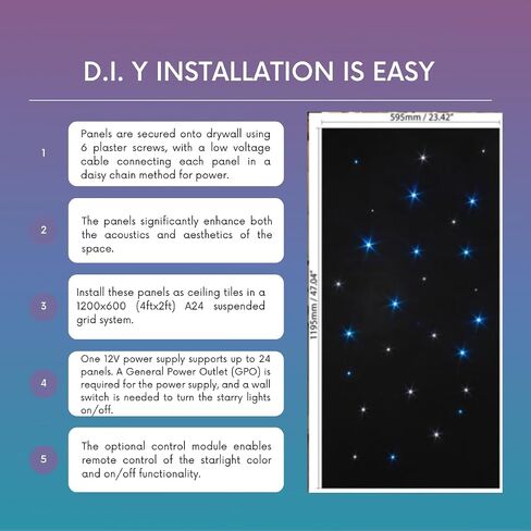 | 12v, 2A Power Supply 12V illuminators and StarEFX™ Modular Panels | Star Projector | Night Lights | Light Panel Sky | for Starlight Ceiling Panels in Saudi Arabia