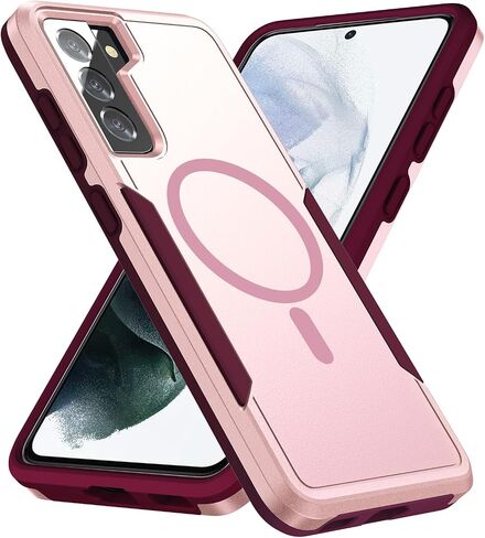 حافظة لهاتف Samsung Galaxy S21 Plus، [متوافقة مع Magsafe] [تم اختبار السقوط من الدرجة العسكرية] حافظة هاتف واقية متينة مغناطيسية مقاومة للصدمات - 6.7 بوصة (أسود) in Kuwait