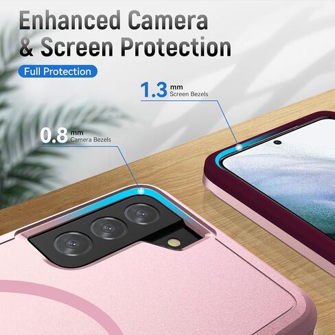 حافظة لهاتف Samsung Galaxy S21 Plus، [متوافقة مع Magsafe] [تم اختبار السقوط من الدرجة العسكرية] حافظة هاتف واقية متينة مغناطيسية مقاومة للصدمات - 6.7 بوصة (أسود) in Kuwait