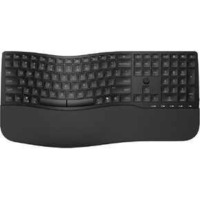 HP 680 Dual-Mode Keyboard - 23 Programmable Keys - Contoured Shape, 3 Adjustable Positions, Negative Tilt - Switch Between Bluetooth Unifying Dongle - Multi-OS Compatible - Responsibly Made