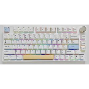 NJ80-AP Wireless Mechanical Keyboard with Knob Bluetooth 5.0/2.4G/Wired Connection 75% Hot Swappable Custom RGB Programmable Gaming Keyboard with PBT Keycap for Win Mac