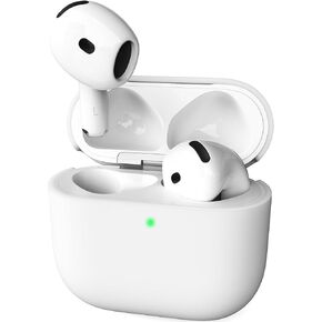 for AirPods 4th Case Cover, Soft Skin Silicone Full Protective Case Cover for Men and Women, Compatible with AirPods 4 with ANC, Light Grey