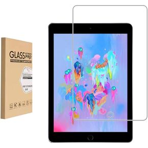 Screen Protector for Apple 9.7" iPad 6th / 5th / iPad Air 2 / iPad Air 1 Tempered Glass,9H Hardness Anti Scratch, Bubble Free，Case Friendly Easy Installation.(1 Pack)