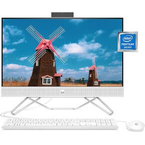 HP 2024 24'' FHD IPS Touchscreen All-in-One Desktop PC Intel 2-Core i3-1115G4 Intel UHD Graphics 8GB DDR4 256GB NVMe SSD WiFi AC BT RJ-45 HDMI Webcam Speaker Windows 11 White w/RE USB Drive