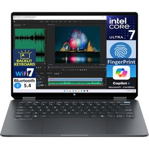 HP OmniBook Ultra Flip 2-in-1 Laptop 14.0" Touchscreen 2.8K Display (Intel Ultra 7-256V, 16GB LPDDR5, 2TB PCIe SSD, Backlit KB, Fingerprint, 2 Thunderbolt 4, WiFi 7, Webcam, Win 11 Home)