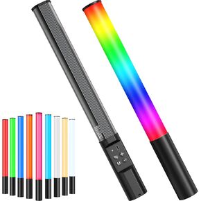 Handheld Light Wand, Portable RGB Studio Tube Light with 1000 Lumens & 2600mAh Rechargeable & Adjustable Brightness & Color, LED Light Stick for Photography, Video, Gaming