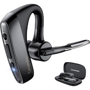 Conambo K18 Bluetooth Headset V5.1, Wireless Headset with Dual Mic CVC8.0 Noise Canceling Hands Free Bluetooth Earpiece for Trucker Work Cell Phone Call Office