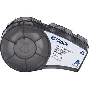Brady Authentic (M21-30-423) Pre-sized Harsh-Environment Polyester Labels for Barcode, Circuit Board, Equipment, Inspection, Black on White -Designed for M210, M210-LAB, M211 Printers, 0.75"H x 1.5"W