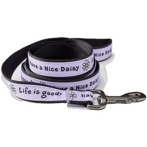 Life Is Good. Vintage Daisy Dog Leash, Lilac Purple