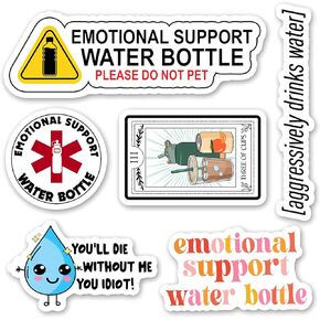 Pack 18 Pcs Sarcastic Cute Emotional Support Water Bottle Sticker for Laptops Cups Phone Case Adults Funny Sayings Bumper Stickers Waterproof Reusable Removable Small Vinyl Decals