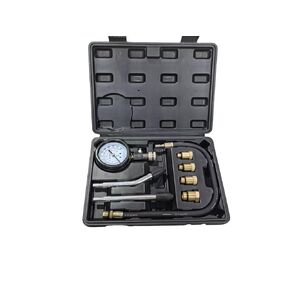 8PCS Compression Tester Kit Professional Petrol Gas Engine Cylinder Pressure Gauge 0-300 PSI Automotive Tool for Motorcycle Car Truck (Red 8pc)