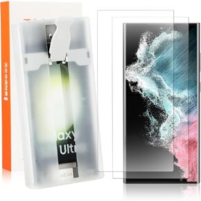 Richarm 2Pack Screen Protector Upgraded for Samsung Galaxy S23 Ultra/S22 Ultra, Auto-Alignment Kit, Bubble-Free & Self-Healing, Scratch Resistant (2 Pcs)