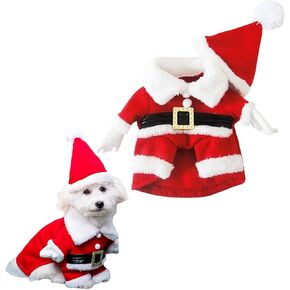 Dog Christmas Outfit Reindeer Costume Santa Snowman Antlers Suit Cat Clothes Cloak Pet Hoodie Puppy Cape with Hat,L in Saudi Arabia