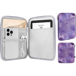MoKo 6-7" eReader Sleeve Bag for 7" ereader Colorsoft Signature Edition, All-New 6" ereader 11th Gen 2022/10th Gen 2019/8th Gen 2016, 6.8" ereader Paperwhite 11th/10th Gen 2021/2018, Purple Starry Sky