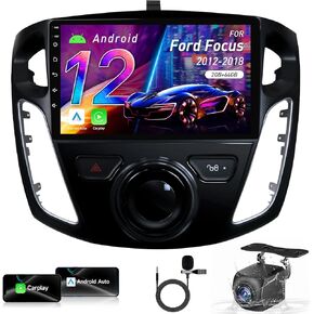 راديو ستيريو للسيارة Ford Focus 2012-2018: Carplay & Android Auto 2GB+64GB 5GWiFi GPS Navigation 9 بوصة IPS 1280 * 800 شاشة تعمل باللمس بلوتوث DSP FM SWC كاميرا احتياطية