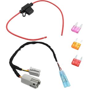 12 Volts Power Wiring Harness, Switch Connector Plug with Fuse, Replacement for Chrysler 300 Pacifica Voyager, Replacement for Dodge Ram 1500 Challenger Charger Journey