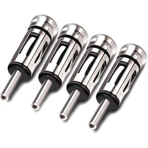 4PCS DIN to ISO Car Antenna Adapter, DIN Male to ISO Female Radio Aerial Antenna Connector, ISO Socket to DIN Plug Car Stereo Adapter for Vehicle Car Audio Radio Head Unit Stereo Receiver