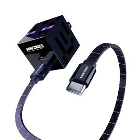 LIQUIPEL Powertek Minecraft Charging Bundle USB-A to C and Wall Charger (Pig)