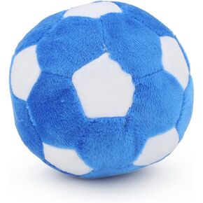 Dog Toys Balls, Pet Chew Toy Stuffed with Fluffy, Funny & Cute Interactive Play Dog Squeak Toy, Durable Indoor Outdoor Dog Puzzle Toys Soft Plush Football for Medium and Large Dogs Breeds, 7in