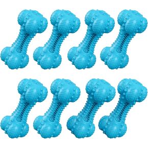Dog Squeaky Chew Toys for Aggressive Chewers, Long Lasting Tough Rubber Bones for Teeth Cleaning, Indestructible Pet Toy for Large Medium Breed Dogs