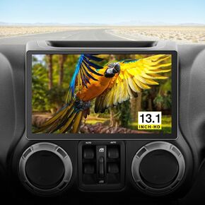 13.1 inch Car Radio Stereo for Jeep Wrangler JK Compass Dodge Ram Built-in Carplay Android Auto,Android 12 Head Unit 2G RAM 32GROM with DSP WiFi GPS Navigation Bluetooth SWC