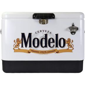 Modelo Stainless Steel Ice Chest Beverage Cooler with Bottle Opener 51 L /54 Quart Ice Bucket for Camping, Beach, RV, BBQs, Tailgating, Fishing
