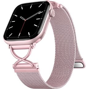 Magnetic Band Compatible with Apple Watch Bands for Women 40mm 41mm 38mm 42mm 44mm 45mm 46mm 49mm, Stainless Steel Mesh Wristband Metal Strap for iWatch SE Series 10 9 8 7 6 5 4 3 Ultra 2 1